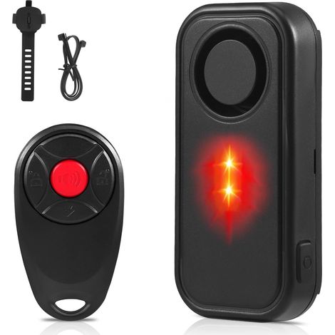 alarme-velo-019ipi.jpg Alarme Vélo sans Fil 113 DB avec Télécommande Antivol Étanche pour Vélo, Moto, Scooter, Voiture Alarme à Vibration et LED – Image 1