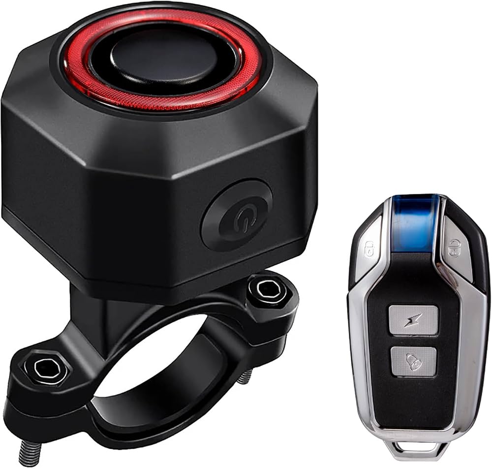 alarme-velo-469adt.jpg Alarme De Velo Antivol, Alarme de vélo à détection de Vibrations avec télécommande, Alarme Moto sans Fil avec capteur de Mouvement antivol sans Fil ... – Image 1