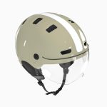 Casque vélo ville avec visière cbh 580 vert brillant