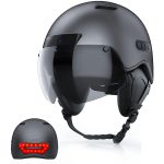 Casque Connecté Vélo & Trottinette : Caméra HD, Bluetooth, LED & Visière Anti buée Blanc