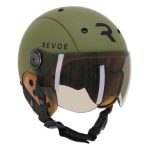 Casque vélo urbain REVOE PREMIUM URBAIN/CITY KAKI MAT VISIERE REGLABLE, PROTECTION OREILLE AMOVIBLE ) COMPATIBLE EBIKE ET TROTTINETTE HOMOLOGATION ...