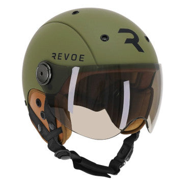 casque-velo-a-visiere-808kvw.jpg Casque vélo urbain REVOE PREMIUM URBAIN/CITY KAKI MAT VISIERE REGLABLE, PROTECTION OREILLE AMOVIBLE ) COMPATIBLE EBIKE ET TROTTINETTE HOMOLOGATION ... – Image 1