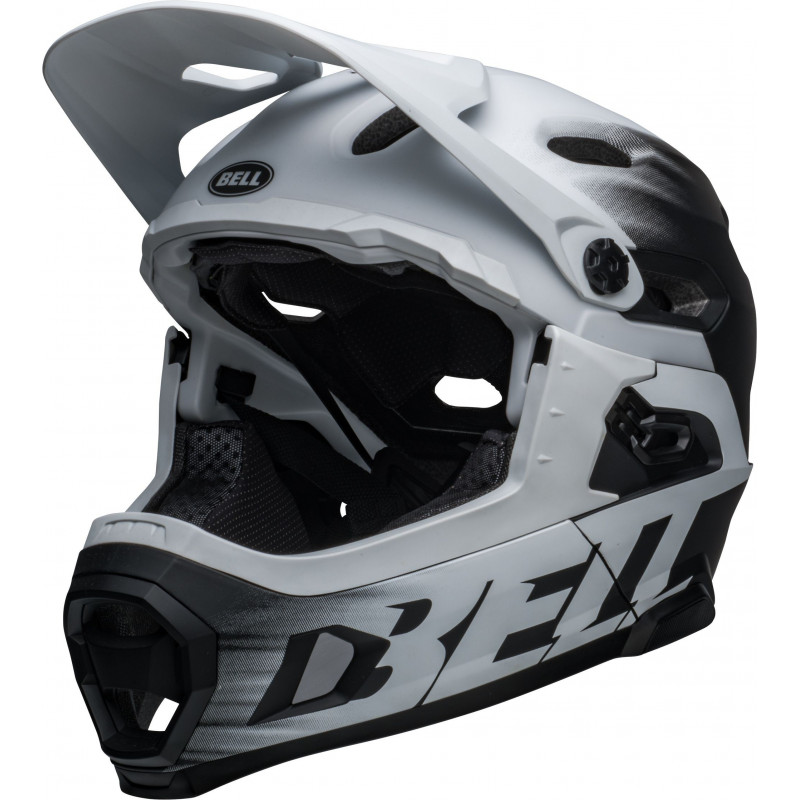 casque-velo-integrale-367kwv-1.jpg Casque intégral vtt BELL Super DH Mips noir mat décor blanc – Image 1