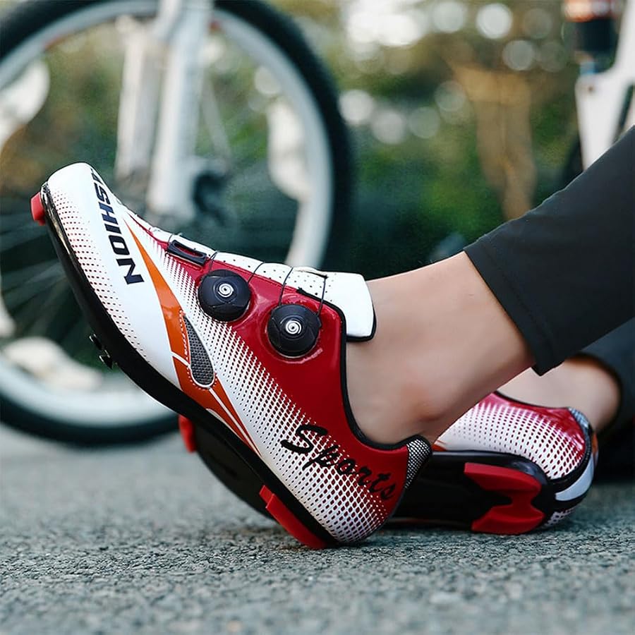 chaussures-velo-route-homme-128fnx-1.jpg Treer Chaussure Velo Route Hommes, Respirantes Chaussures de Cyclisme Homme et Femmes Chaussure VTT Chaussures Velo Route avec Crampons Antidérapants ... – Image 1