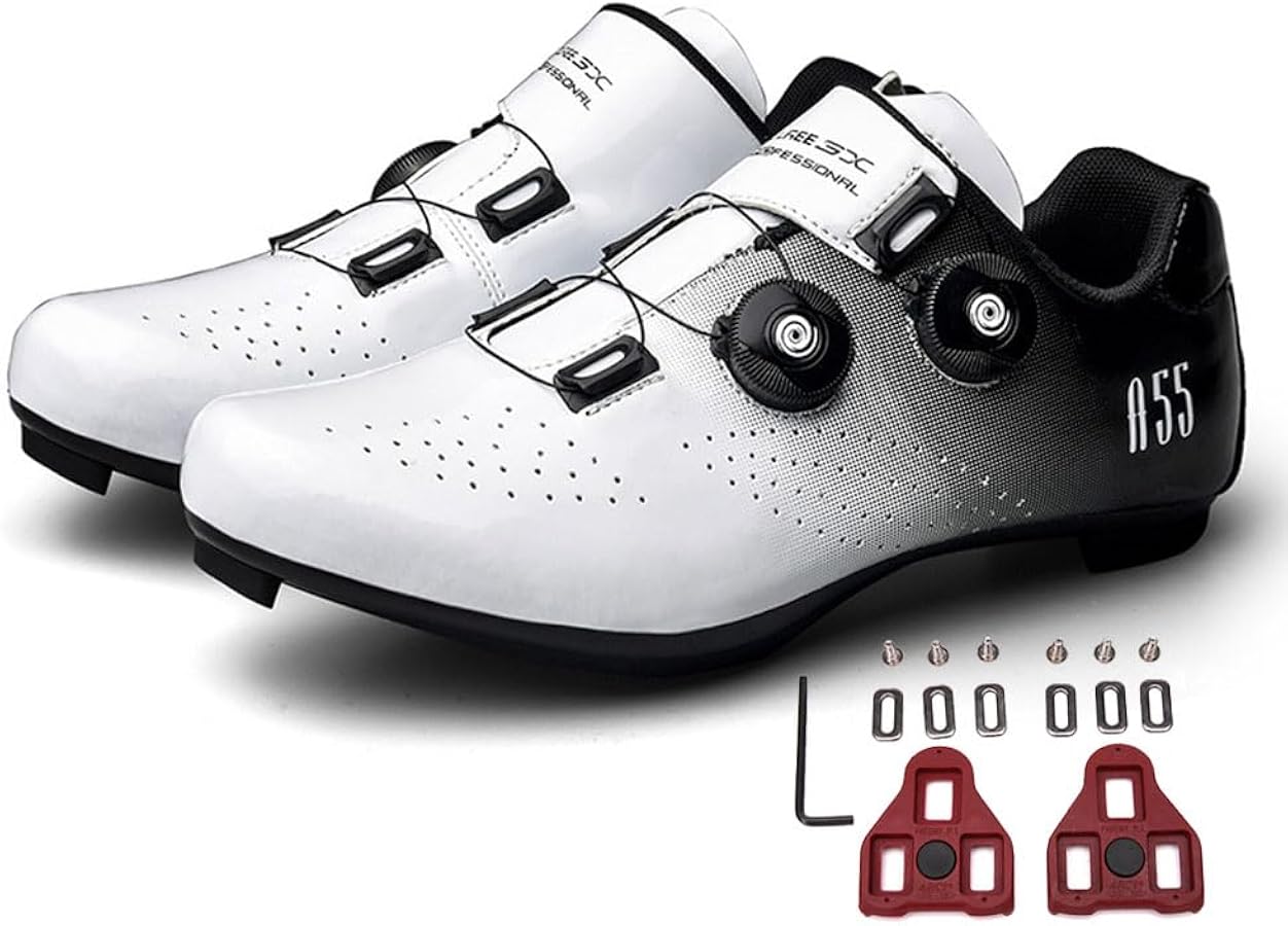 chaussures-velo-route-homme-512zby-1.jpg Treer Chaussures de Cyclisme Homme et Femmes, Respirantes Chaussure VTT Homme Chaussure Velo Route Hommes Chaussures Velo Route avec Crampons ... – Image 1