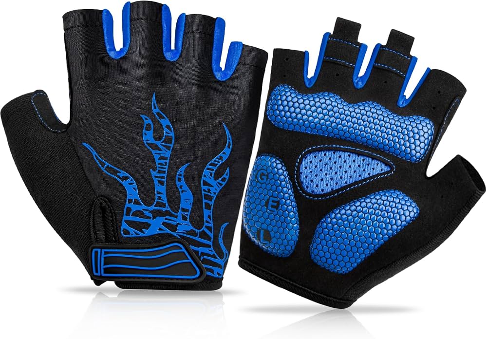gant-pour-velo-050vrx-1.jpg BTNEEU Gants Cyclisme Demi Doigts Gants Velo Gel Anti Choc Anti Dérapage, Respirant Gant Demi Doigt Mitaines Velo Homme, Gants VTT Gel Été de Fitness Sport Escalade pour Homme et Femme (Bleu B,S) : Amazon.fr: Mode – Image 1