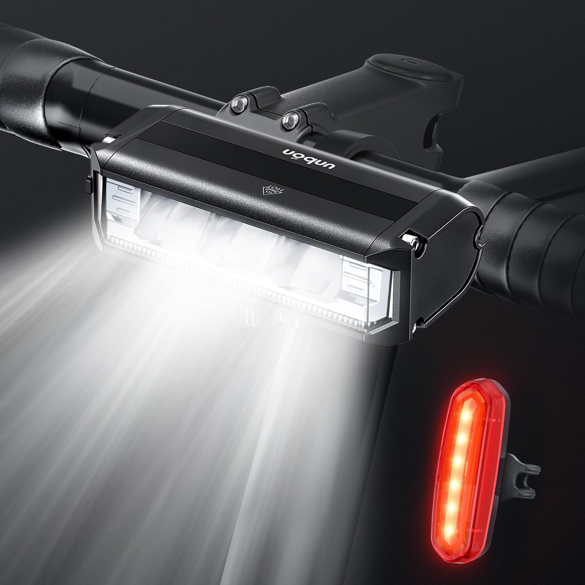 lampe-pour-velo-528xce.jpg Lumiere Velo Avant et Arriere, UNBON Ensemble Éclairage Vélo LED Puissant 5 Modes Lampe Vélo Rechargeable USB Étanche IPX5 Lumière Avant Arrière pour Vélo VTT VTC Cycliste : Amazon.fr: Sports et Loisirs – Image 1