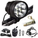 Lumière Lampe Velo LED Puissantes, Eclairage VTT Phare Vélo Rechargeable Etanche Lampe Vélo 9000 LM(7 LED 3 Modes), Kit Eclairage Velo pour VTT VTC ...