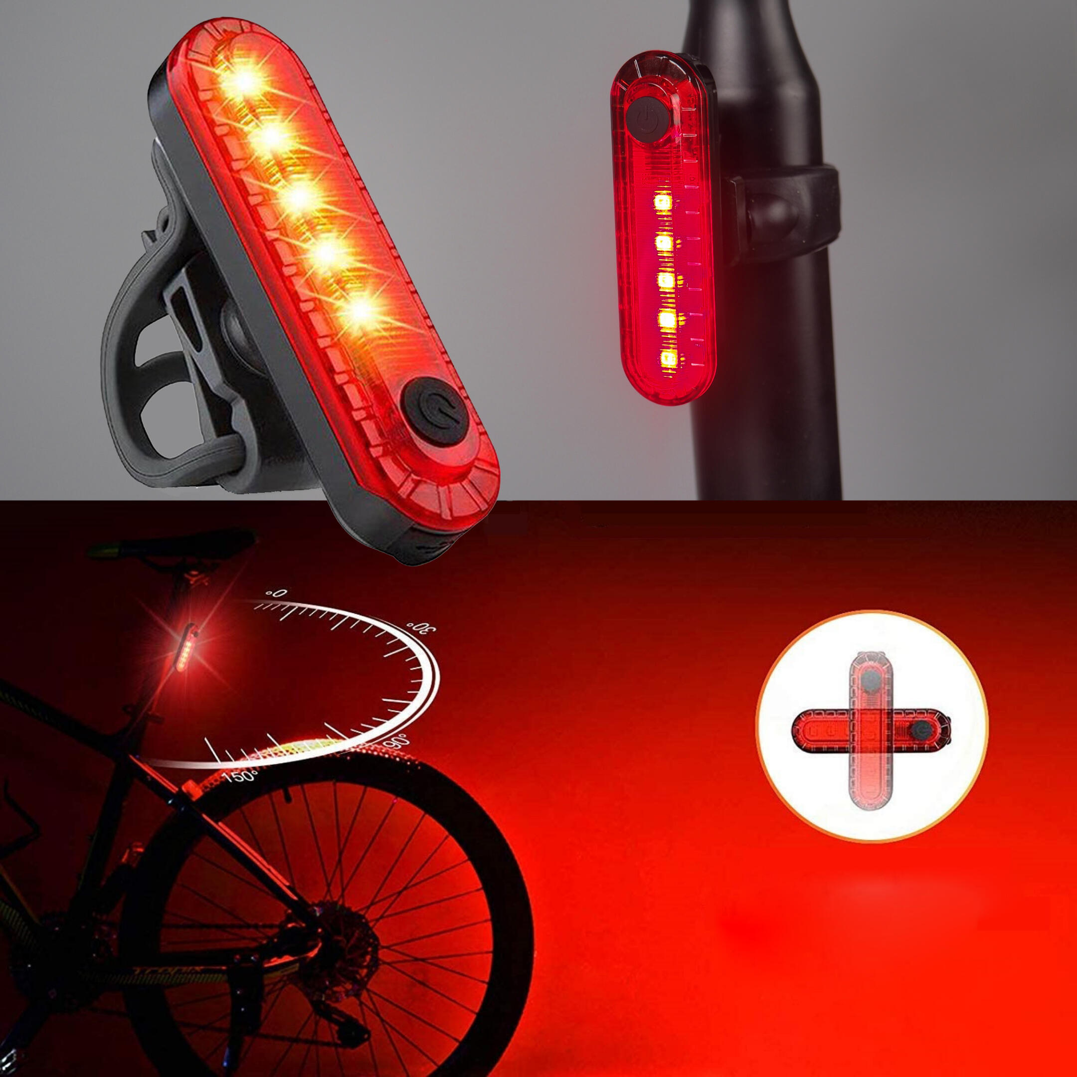 lumiere-pour-velo-517mbk.jpg Kit éclairage vélo LED, Lampe avant et arrière USB C – Image 1