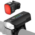 Set Lumiere Velo Avant et Arriere rechargeable en Alu avec Affichage du Niveaux