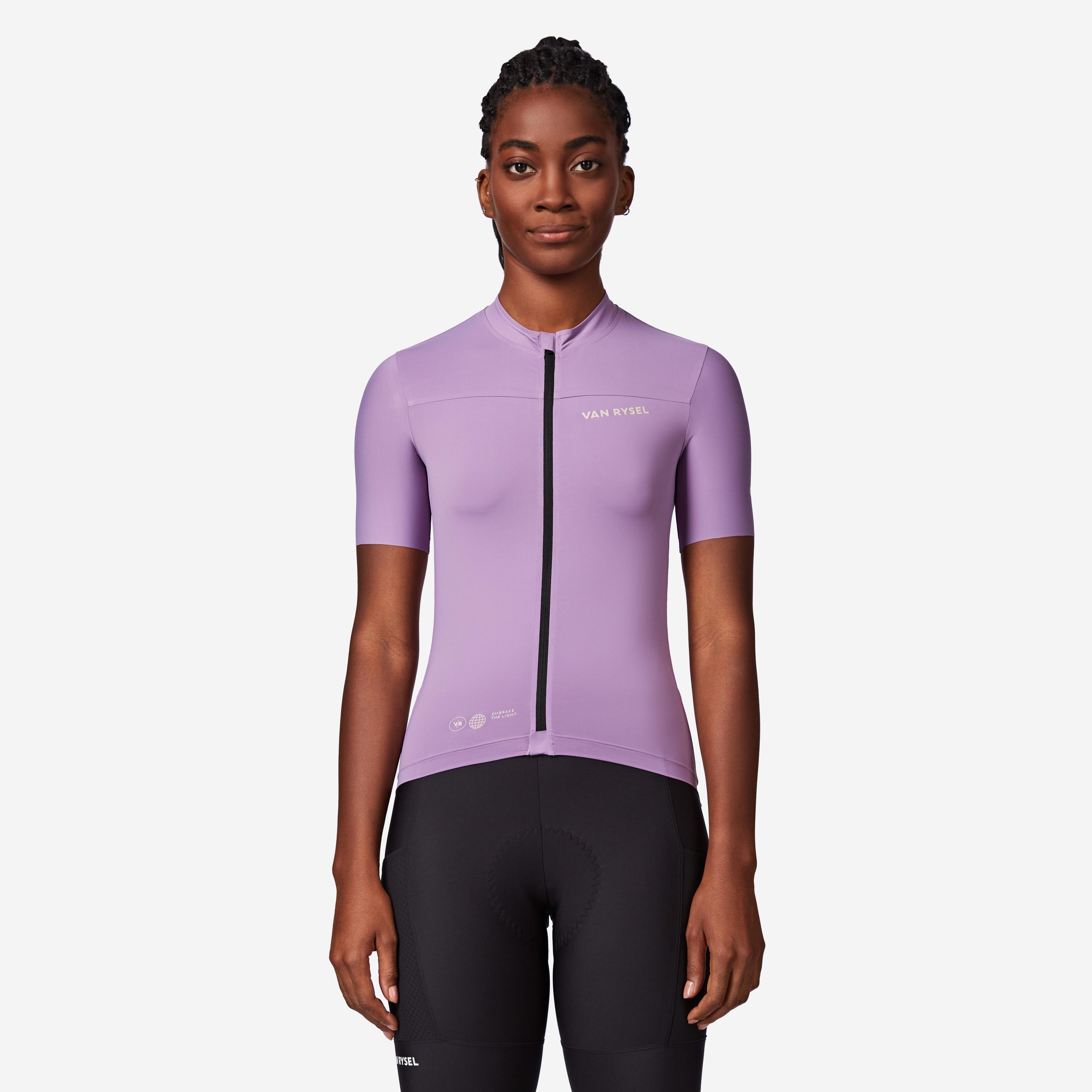 maillot-femme-velo-226jlz-1.jpg Maillot manches courtes de vélo de route ajusté femme, EDR rose – Image 1