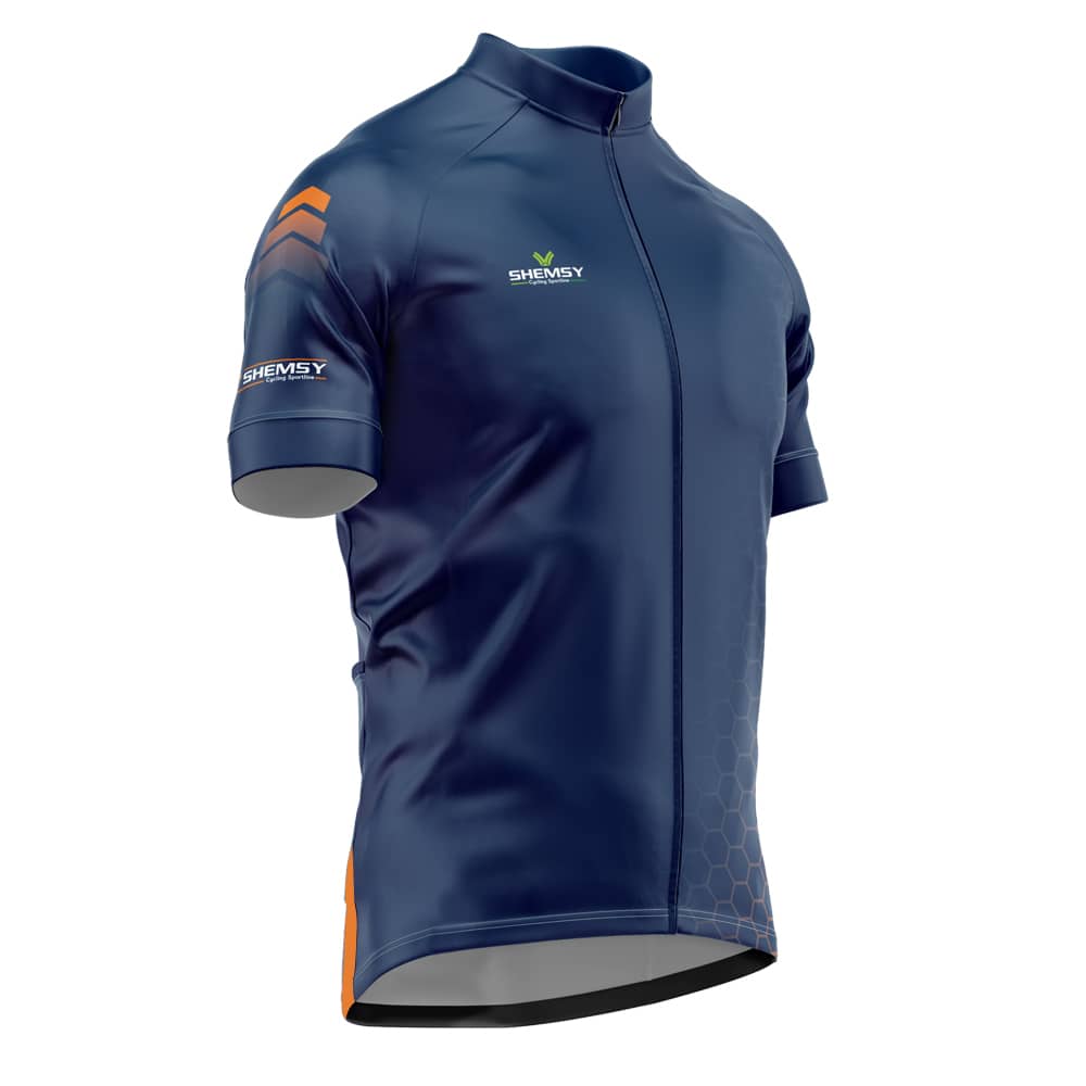 maillots-cycliste-homme-878ffz-1.jpg Maillot vélo homme | Marine et Orange | Du XS au 6XL – Image 1