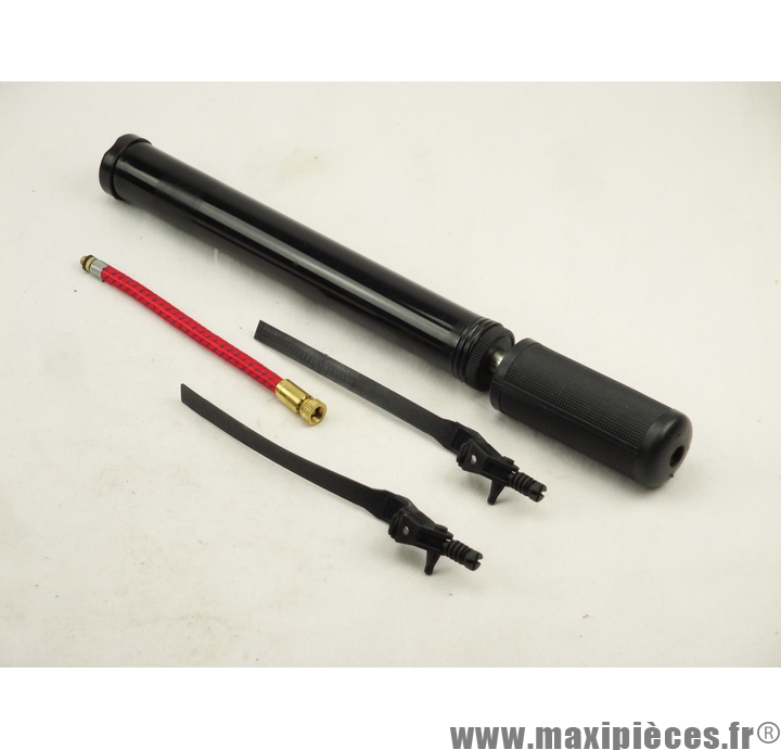 pompe-pour-velo-106ppk-1.jpg Pompe à main pour tous type de vélo avec raccord flexible et embout Schrader Avec fixation pour cadre * Déstockage ! – Image 1