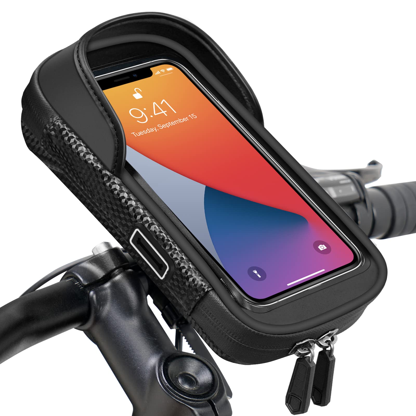porte-telephone-pour-velo-448xdf-1.jpg Vitalismo Support Téléphone Vélo Étanche sous 7 Pouces, Sacoche Guidon Vélo | Avec Housse de Pluie, Espace de Rangement, Rotation 360, Écran Tactile, ... – Image 1