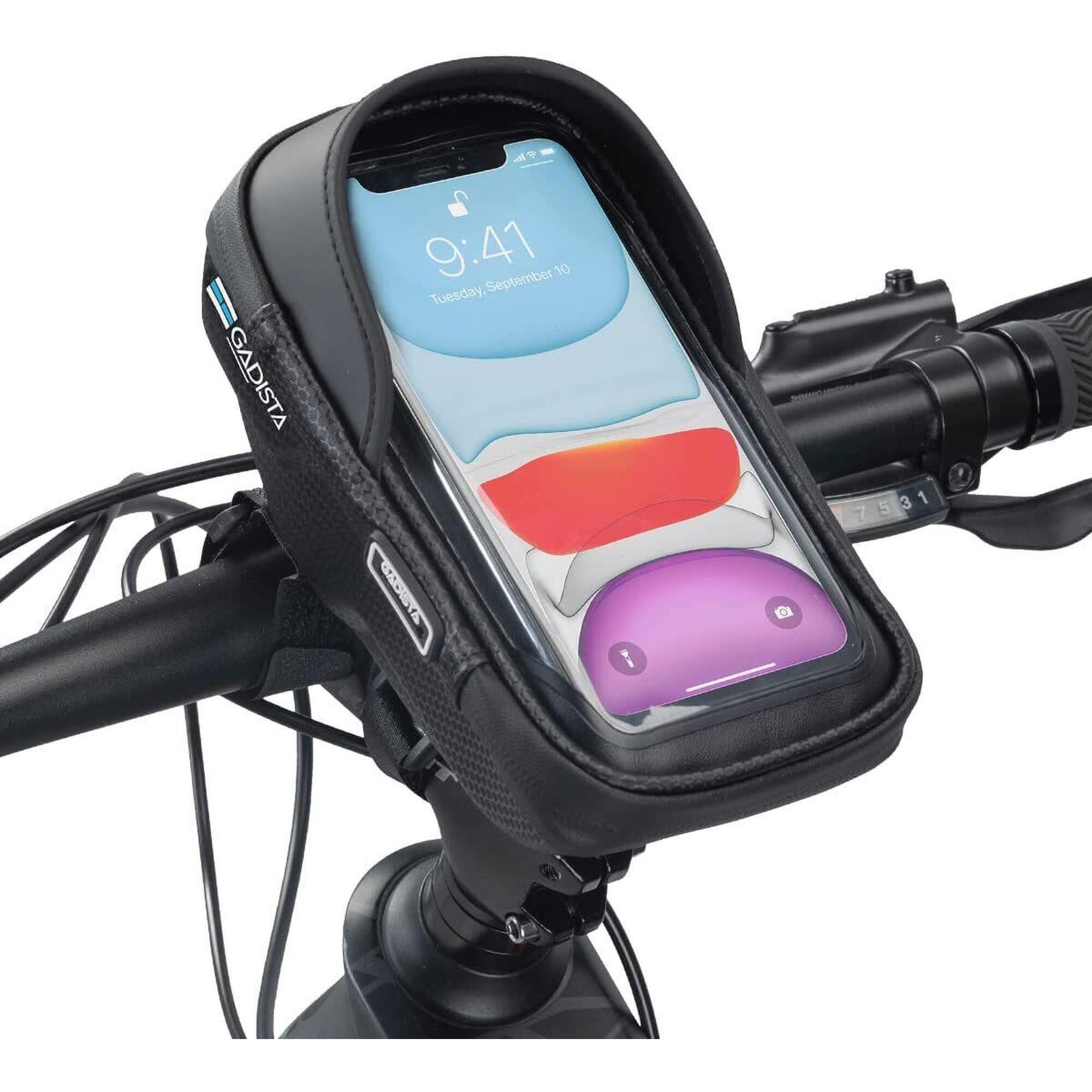 porte-telephone-velo-151jqv.jpg SACOCHE TELEPHONE VELO ÉTANCHE ESPACE DE RANGEMENT SUPPORT TELEPHONE VELO NOIR – Image 1