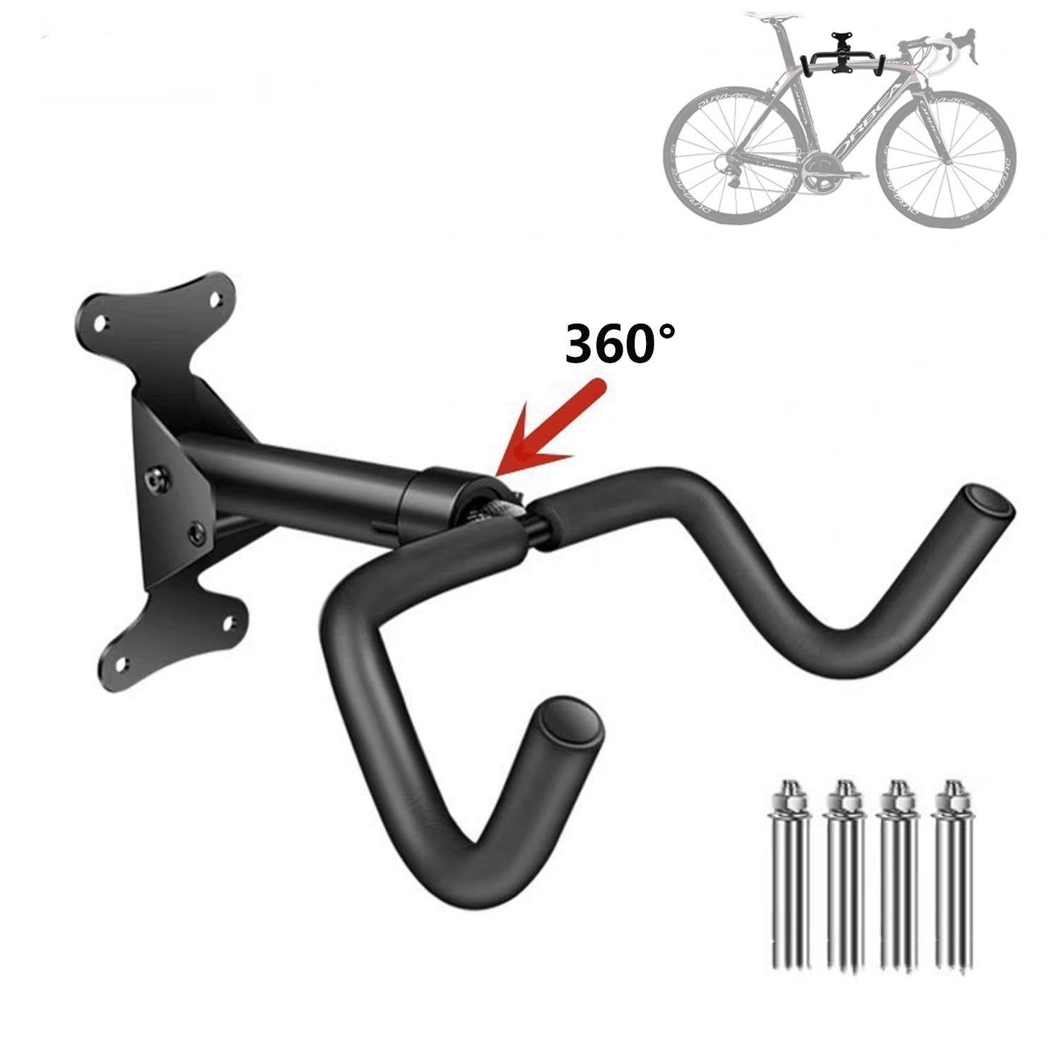 porte-velo-garage-240xzy.jpg Support mural pour vélo de garage pivotant, porte vélo de montagne vertical peu encombrant, porte vélo de montagne, crochet à vélo mural – Image 1