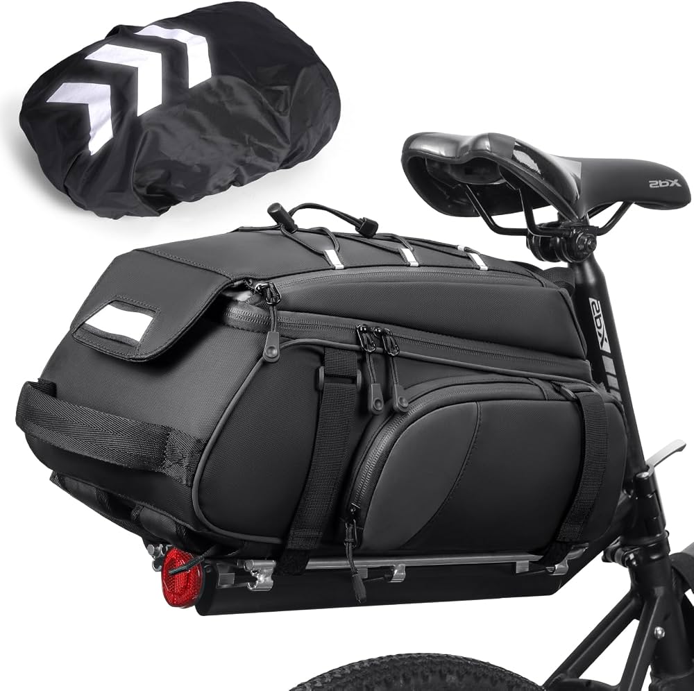 sac-de-velo-312edx.jpg RAINSMORE 3 en 1 Sacoche Velo Porte Bagage Arriere 15L Sacoche Vélo Arrière Imperméable avec Housse de Pluie et Réfléchissante Sac à Vélo : Amazon.fr: ... – Image 1