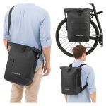 Sacoche Vélo 3 en 1 GADISTA 25L Noir – Porte Bagage Etanche Sac à Dos Bandoulière PC 17 Pouces