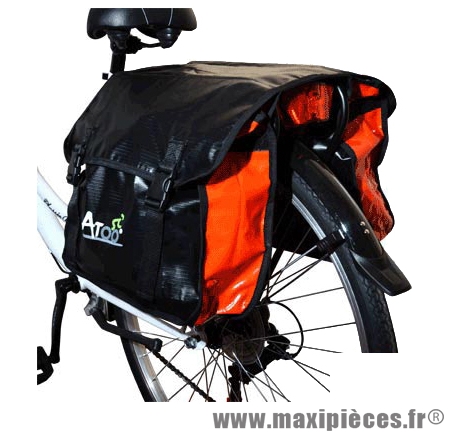 sac-velo-etanche-960ftx-1.jpg Sacoche vélo a pont 2 volumes noir/rouge 100% étanche pour porte bagages (36x13x32) Matériel pour Vélo Atoo – Image 1