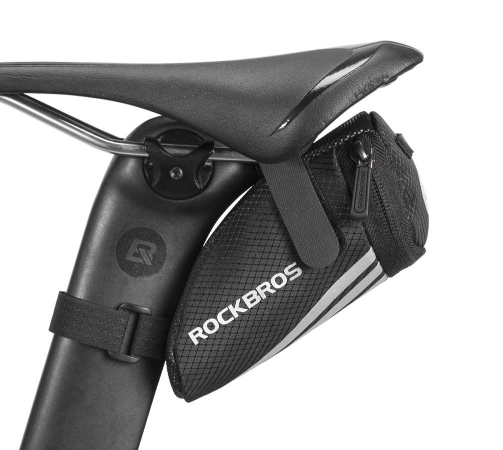 sacoche-de-selle-velo-499eos.jpg ROCKBROS Sacoche de Selle Vélo Étanche 0.5L, pour VTT, BMX, Vélo de Route | Sacoche de Selle Arrière Universelle avec Bandes Réfléchissantes, Fixation ... – Image 1