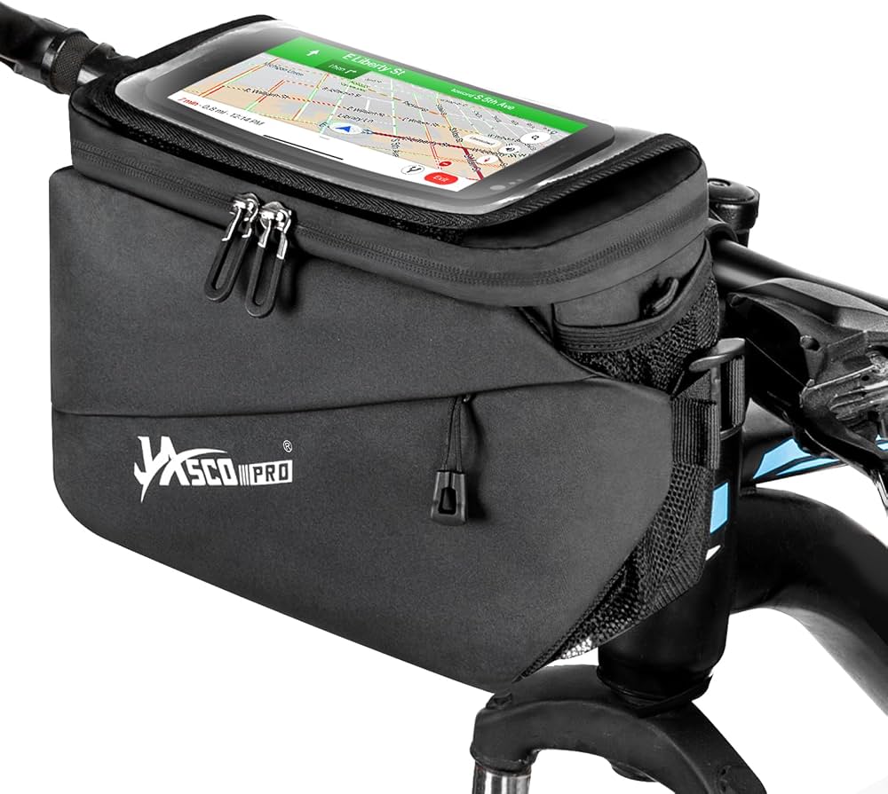 sacoche-etanche-velo-692mzf.jpg JASCOPRO 3en1 Sacoche Velo Guidon avec Adaptateur, 4.5L | Sac de Rangement Vélo Sacoche de Guidon Vélo Sac de Guidon étanche Sacoche de Guidon de Vélo ... – Image 1