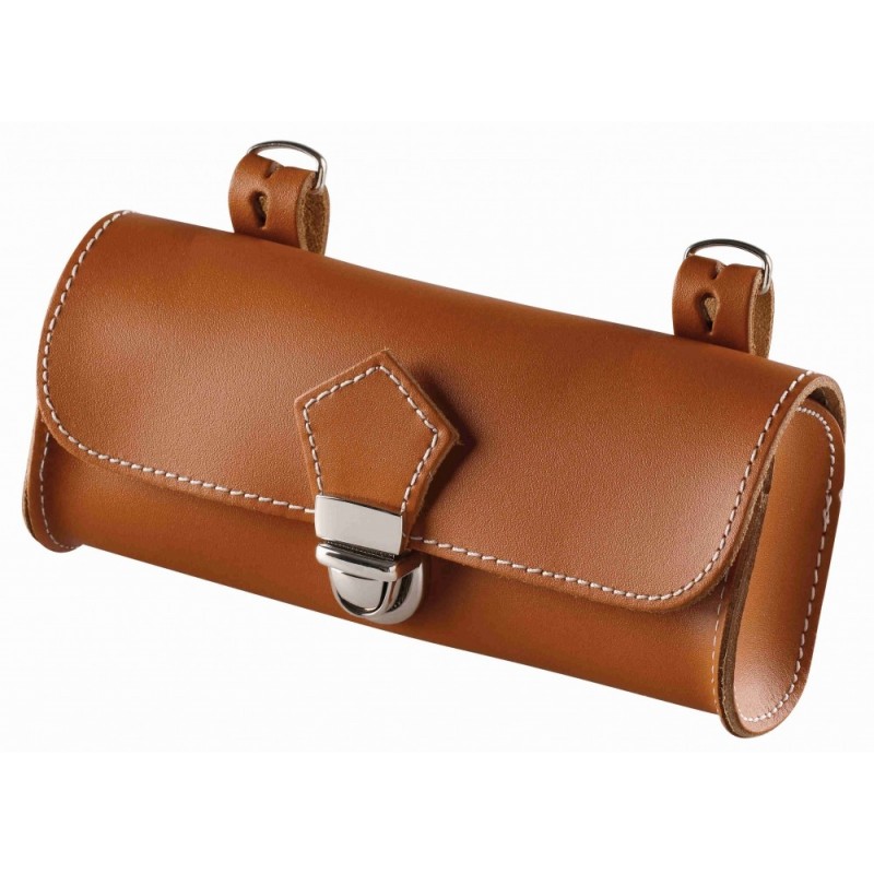 sacoche-selle-velo-287vuw.jpg Sacoche de selle Vélo Cuir Véritable Marron Brun Cognac – Image 1