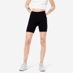 Short cycliste de fitness femme, noir ultra