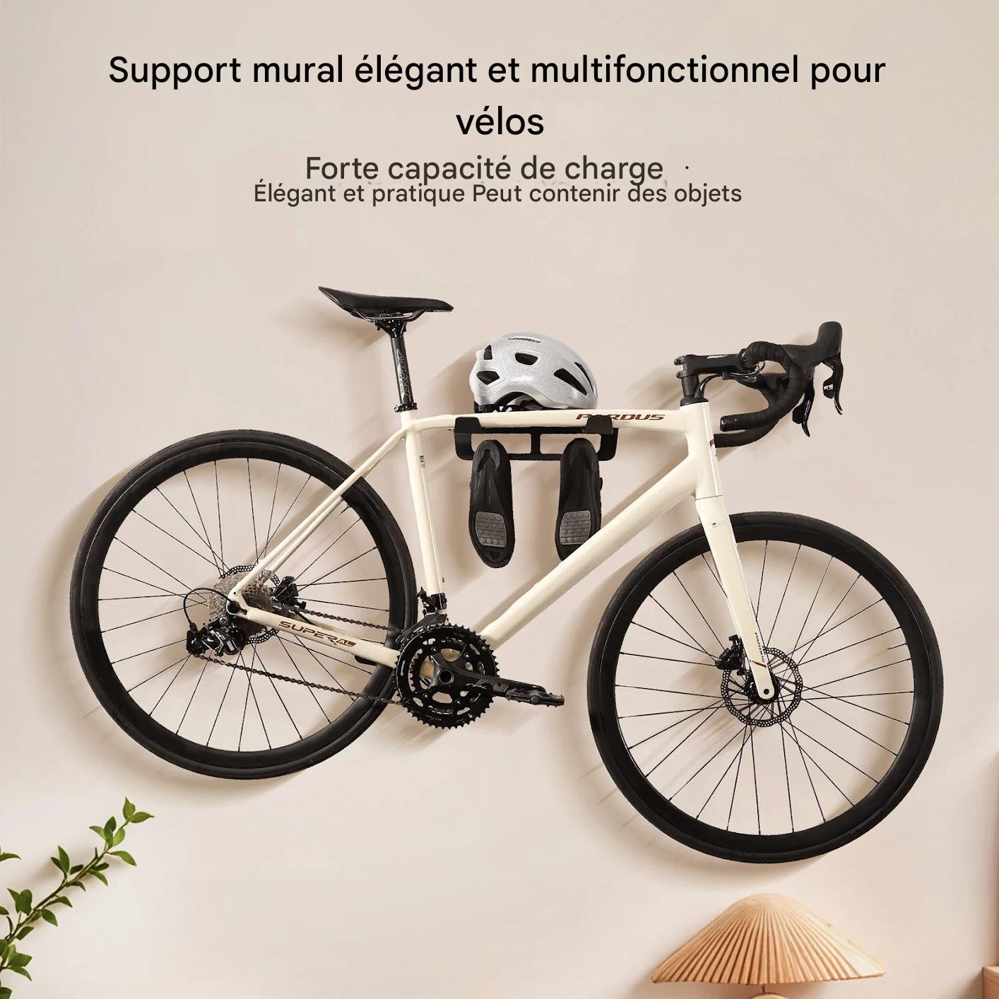 support-mural-pour-velo-351rok.jpg Support Mural de Vélo Pliable en Acier Renforcé Noir – Image 1