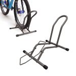 Support de vélo au sol en acier, 38 x 41 x 59 cm, roues de 16–29 pouces, pneus jusqu'à 10,5 cm, pour roue avant/arrière, anthracite, Relaxdays