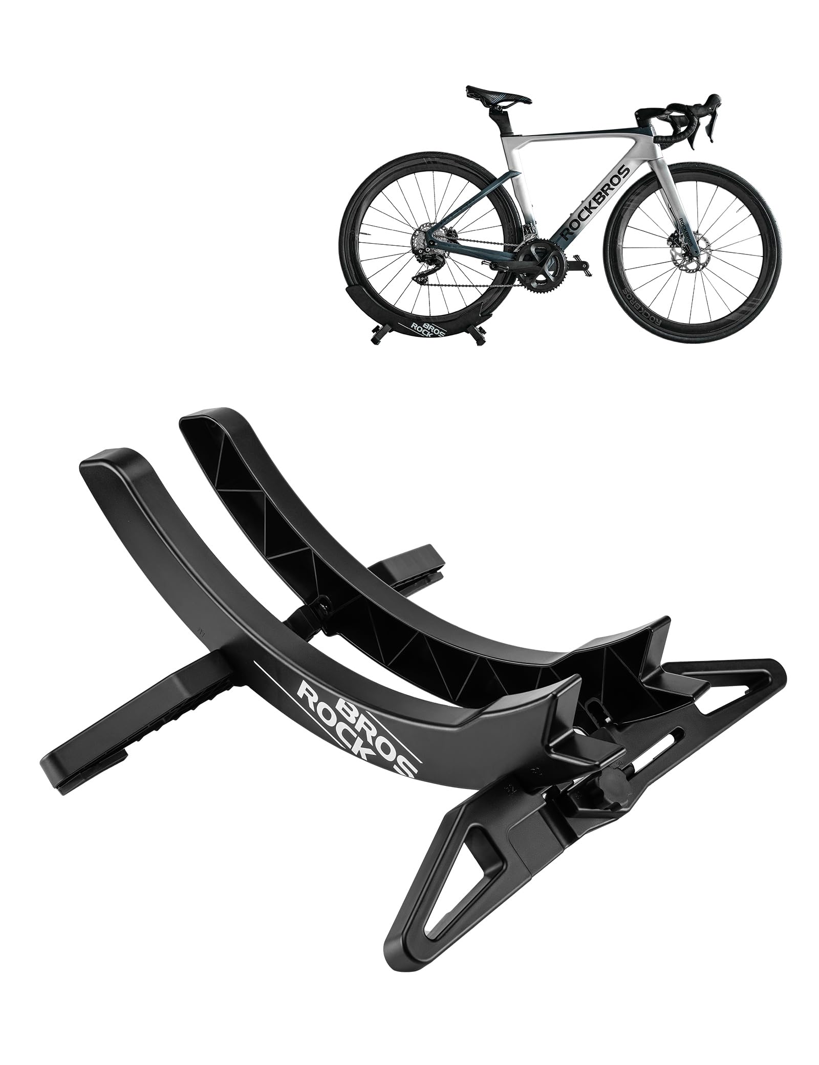 support-velo-au-sol-665dhv-1.jpg ROCKBROS Support Vélo Sol Range 26 80mm Largeur Réglable VTT Râtelier Vélo Support Stationnement Assemblé Pneu Avant Arrière Vélo Route Antidérapant ... – Image 1