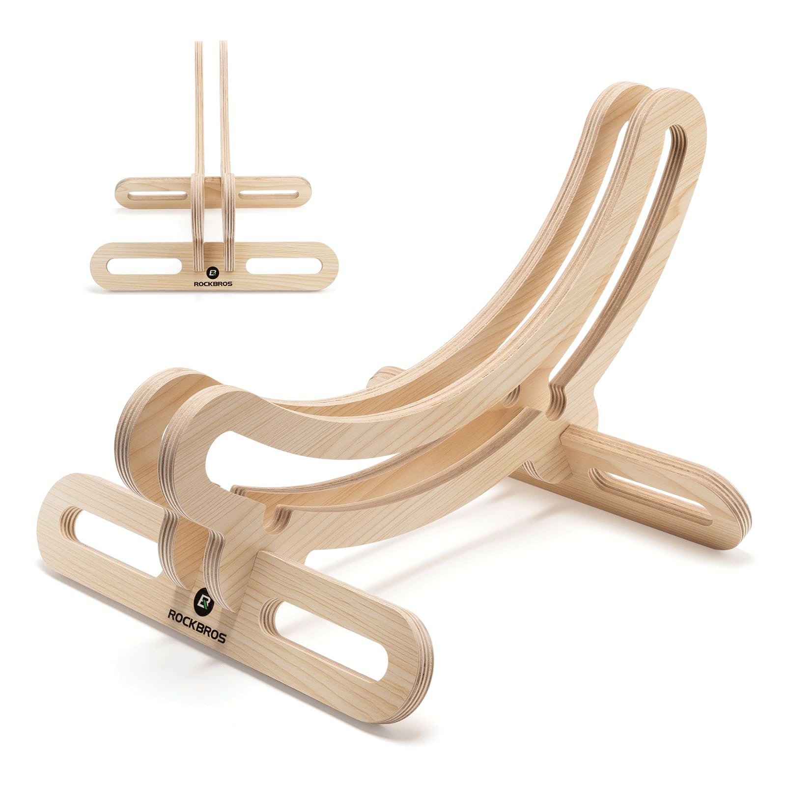 support-velo-sol-531eue-1.jpg ROCKBROS Porte Vélos, Râtelier Vélo, Support Vélo Sol, Support de Stationnement en Bois pour Vélo de Route de 23C à 30C, 700C, Idéal pour Garage, ... – Image 1